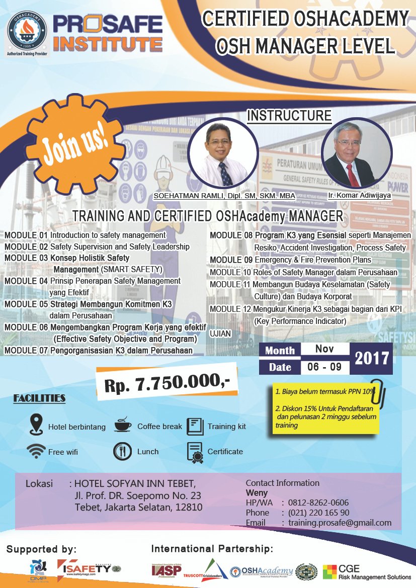 Training OSH MANAGER LEVEL